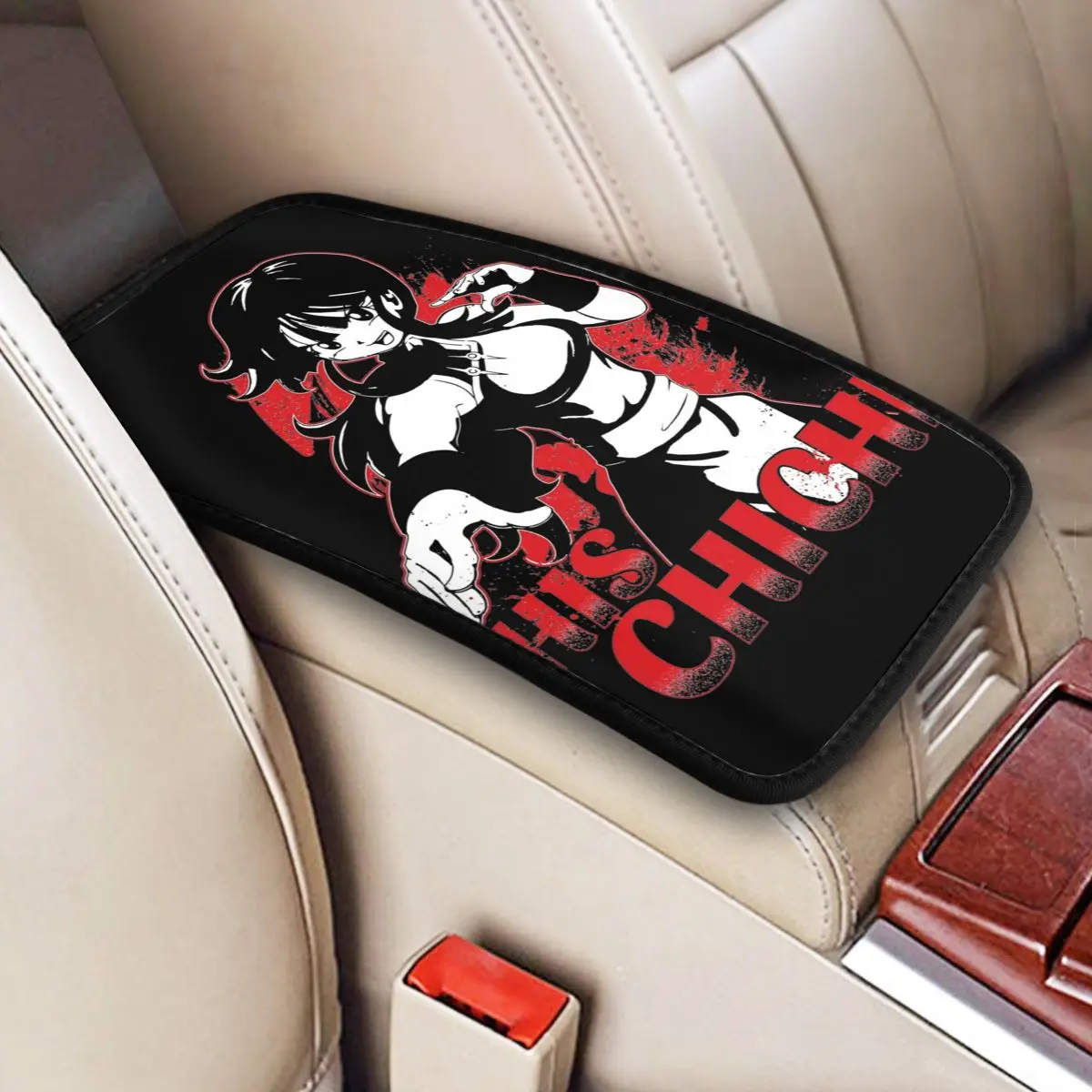 Leather Car Armrest Cover Mat DBZ Dragon Ball Chichi Goku Couple Center Console Cover Pad Car Accessories