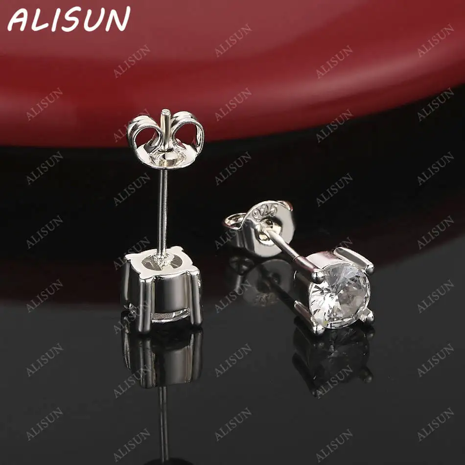 

ALISUN 925 Sterling Silver Zircon Earrings Stud Earrings For Women Fashion Jewelry Charm Grace Noble Wedding Accessories