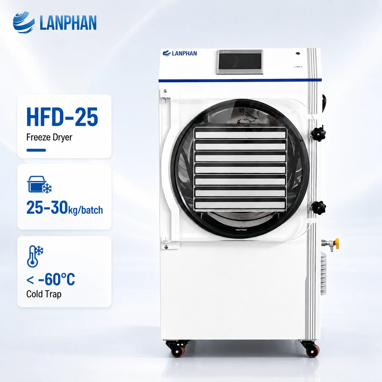 30KG Batch Commercial Freeze Dryer 2.5㎡ Stainless Steel Food Grade Lyophilizer for Fruit Vegetable Candy