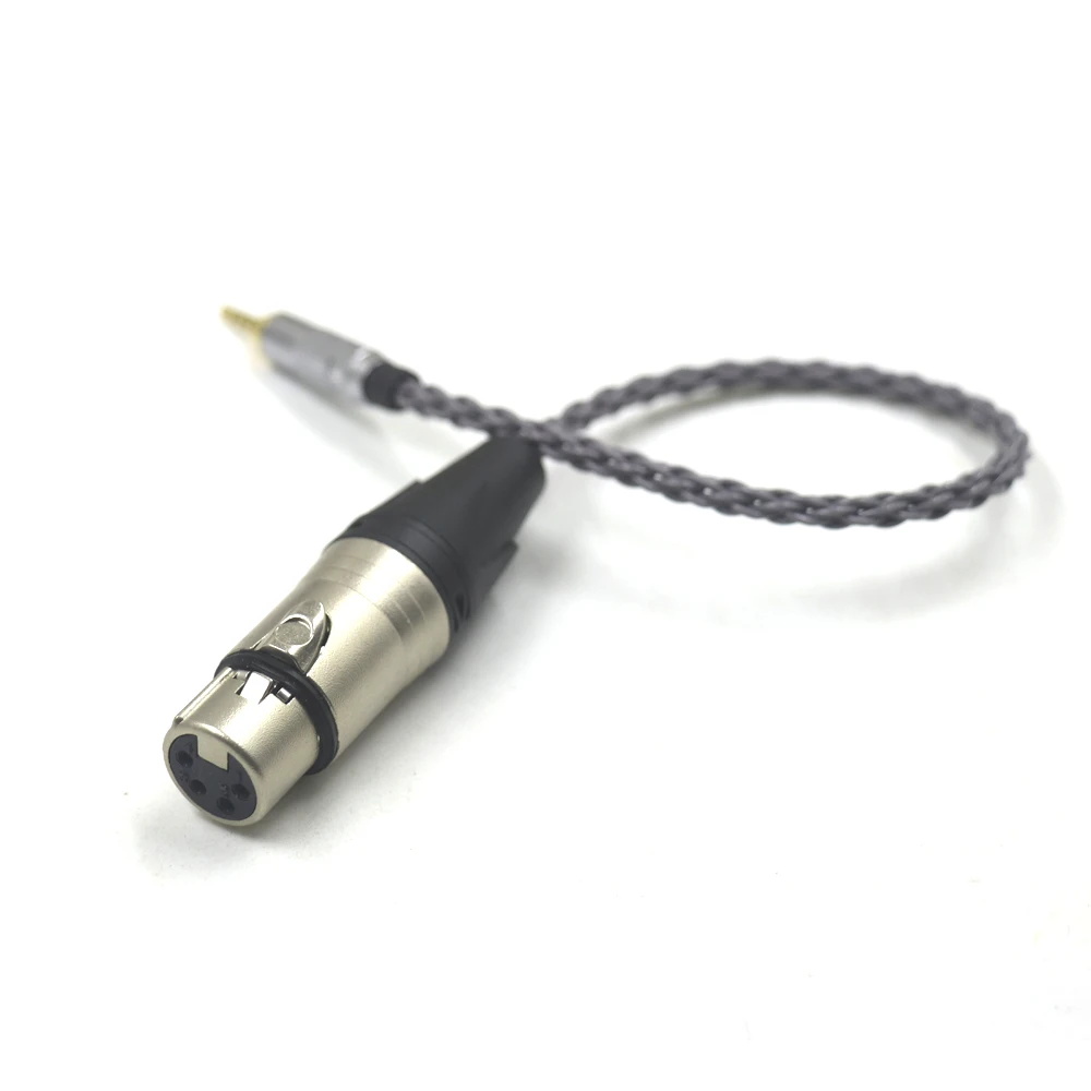 Kabel Audio Adaptor Grey Silver Plated 2.5 ke XLR 2.5mm TRRS Balanced Male ke 4pin XLR Balanced Female