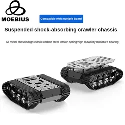Chasis de tanque de absorción de impacto de Metal, carga útil de 10KG, Motor de codificación de Robot de suspensión, coche inteligente para Arduino