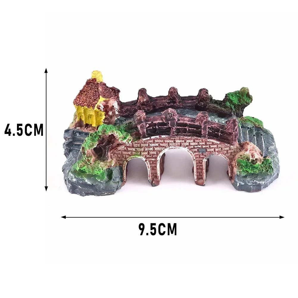 1 Pc Resin Bridge Background Aquarium Ornaments For Fish Tank Bridge Landscape For Home Landscaping Accessories Pet Supplies