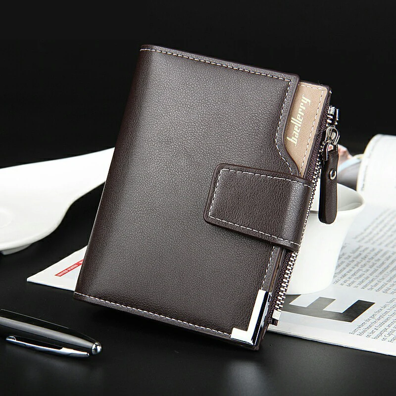 

Baellerry Short Luxury Men Wallets Zipper Coin Pocket Card Holder Male Wallet Clutch Photo Holder Brand Man Purses Wallet