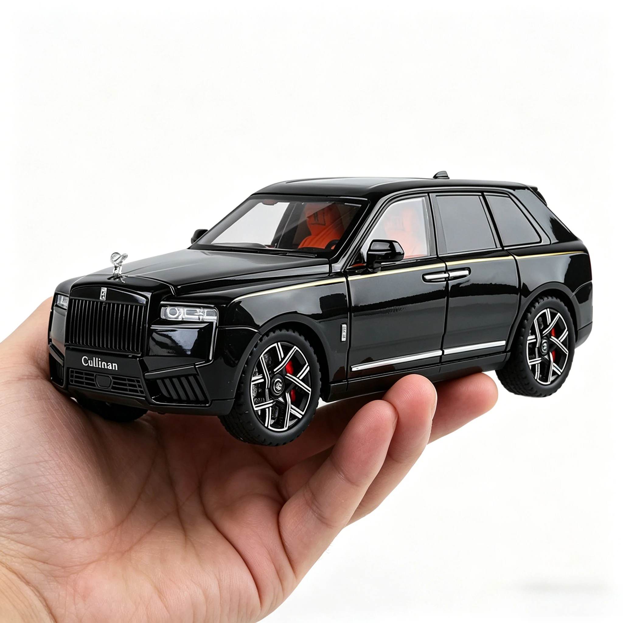 

1:24 Cullinan Alloy Model Diecast Toys Cars 6 Doors Opened Vehicles Pull Back Light Music Miniature Car Kids Gift