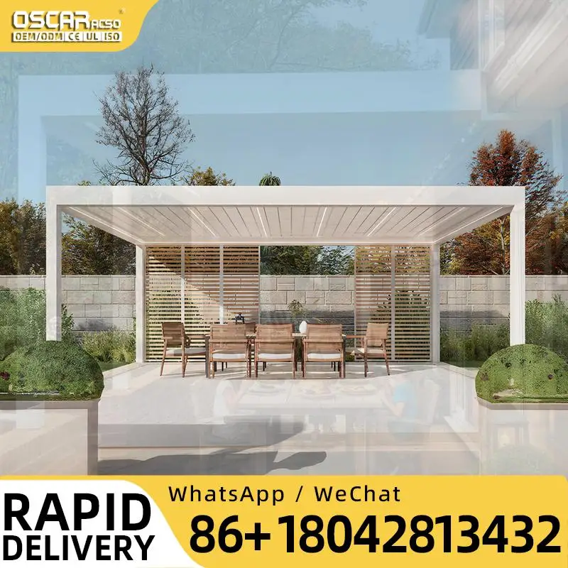 Outdoor Home Garden 3x3 3x4 Waterproof Louvered Aluminium Arches Arbours for Patio Balcony Backyard pergola view 2