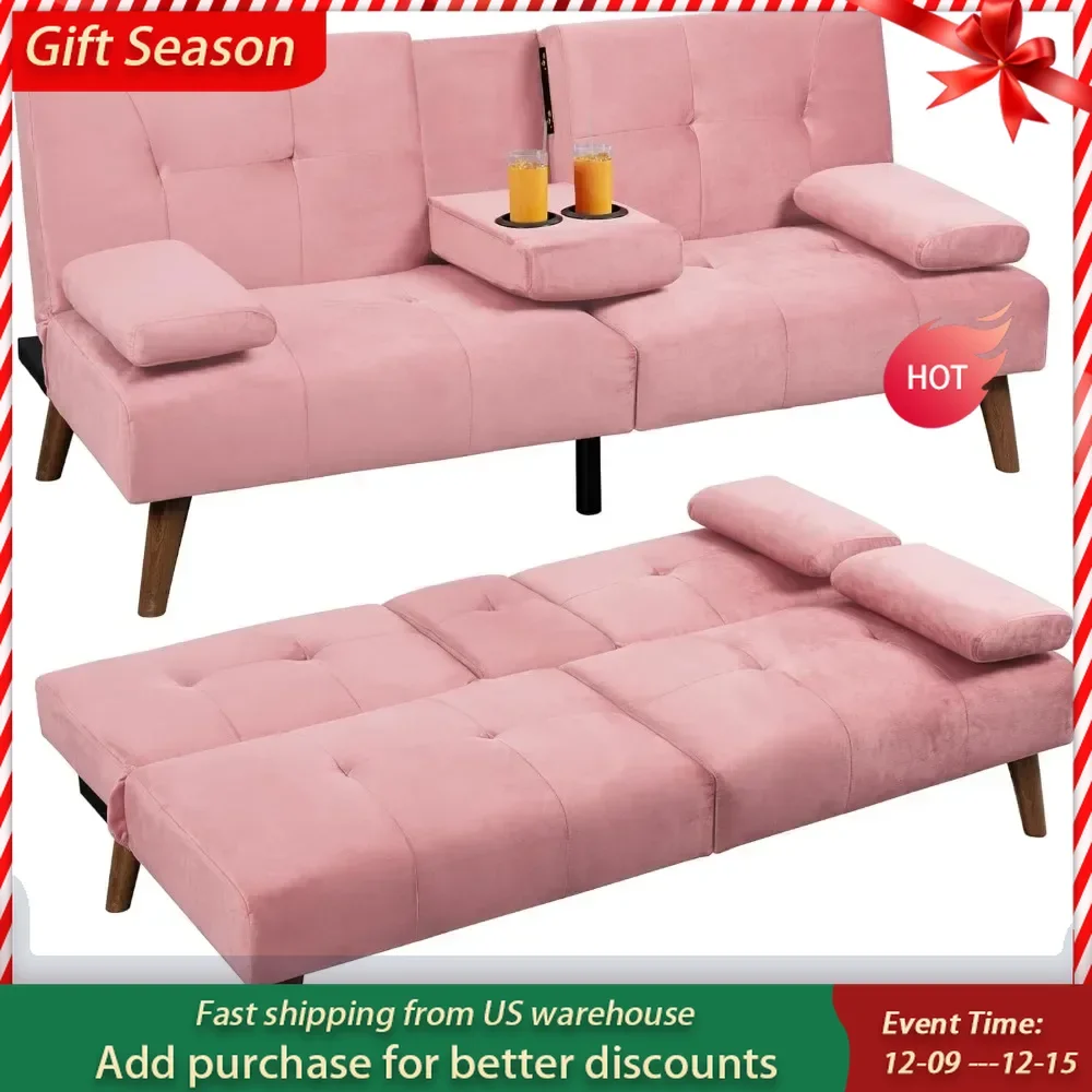 Sofa Bed, Convertible Couch Bed Loveseat, Modern Futon Recliner Sleeper,Small Lazy Futon Set for Living Room, Office, Apartment