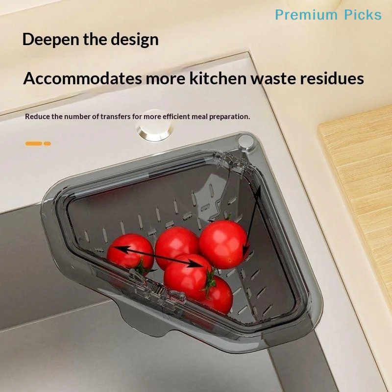 portableKitchen Sink Corner Drain Strainer Basket Perforated Design Durable Plastic Fast Draining for Kitchen Sink Drain Guard