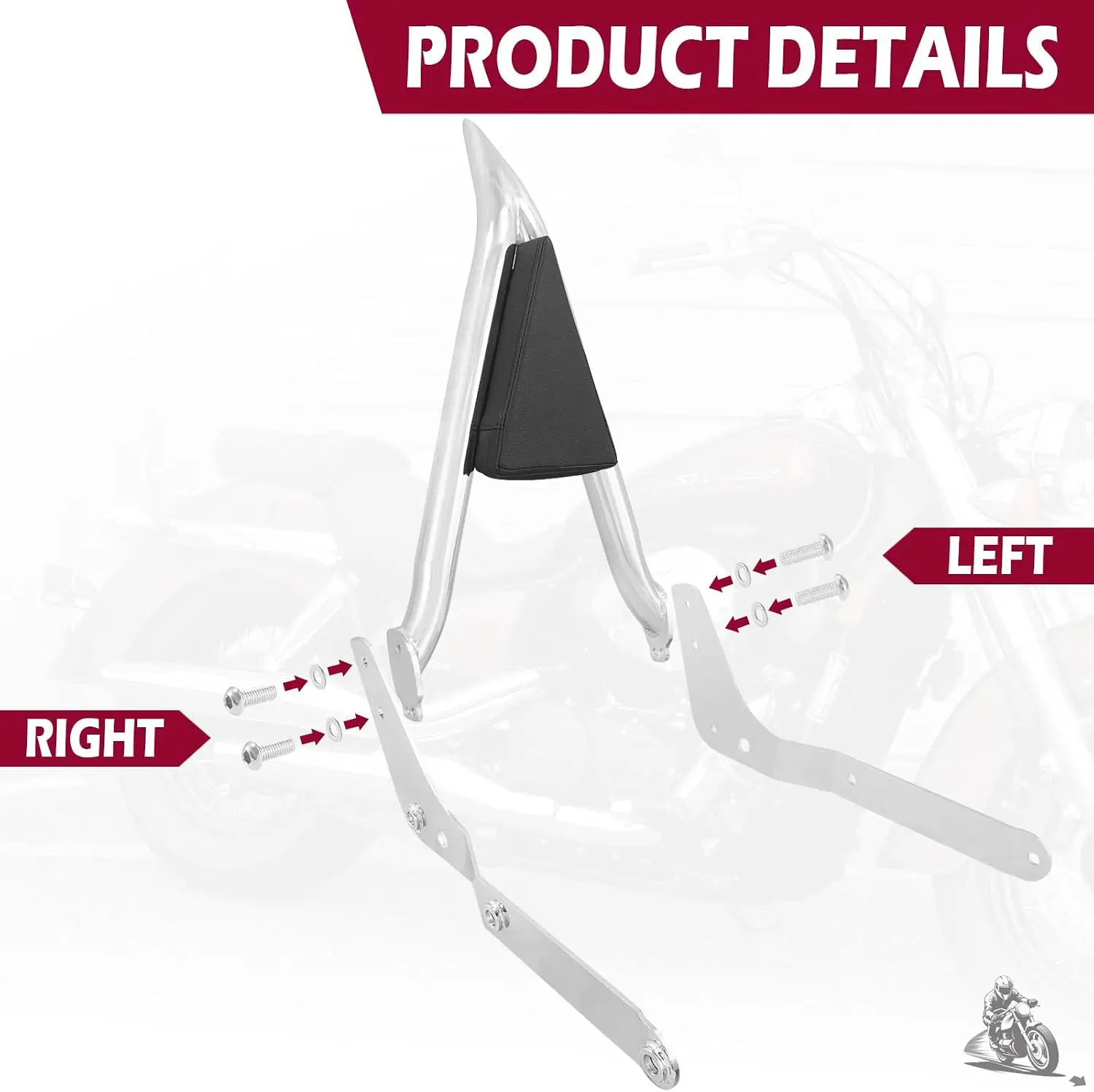 Motorcycle Sissy Bar Luggage Rack Chrome Rear Passenger Backrest Cargo Carrier Cruiser Bike Accessory For Select Models