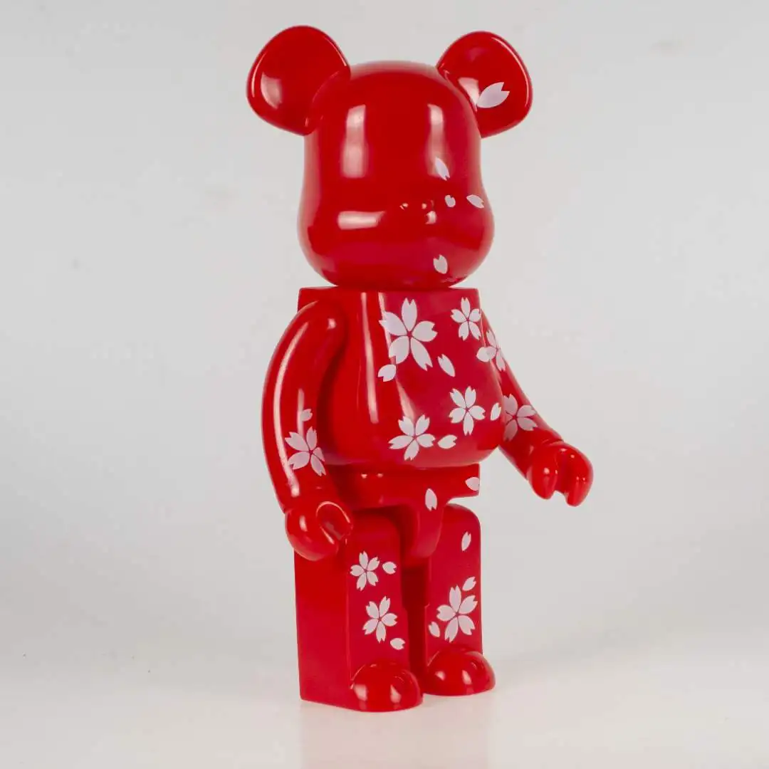 Bearbrick 400% Sakura Red PVC Plastic Material 28cm Height Joint Can Turn to Red Cartoon Collectible Ornaments Gift Figure