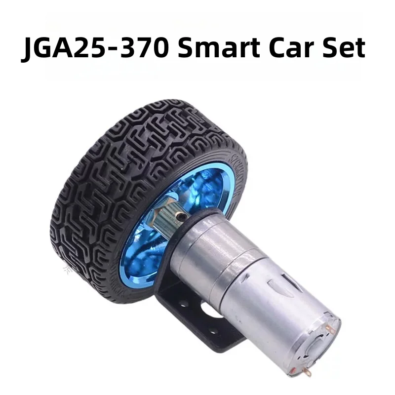 6V12V24V JGA25-370 Smart/Intelligent Car Chassis Kit/Set DC Motor+65x26mm Tyre+Bracket+Encoder+Coupling+Screw Wrench Robot Model