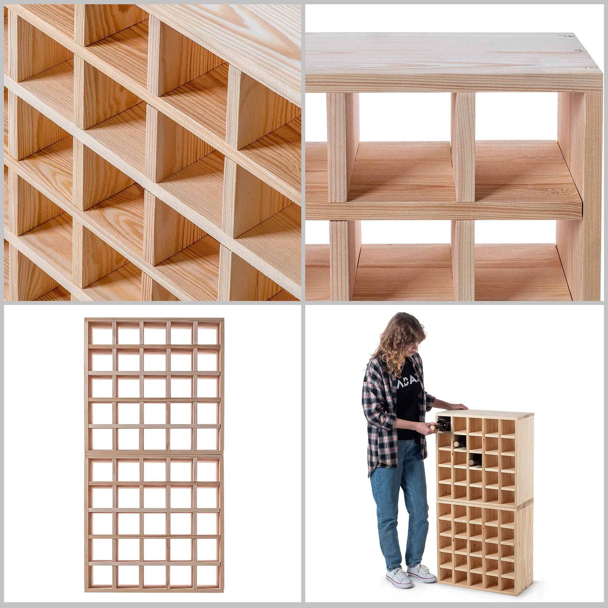 خزانة كتب النبيذ من كاداكس، صندوق شطرنج خشبي شفاف برونزي، 2 قطعة #3