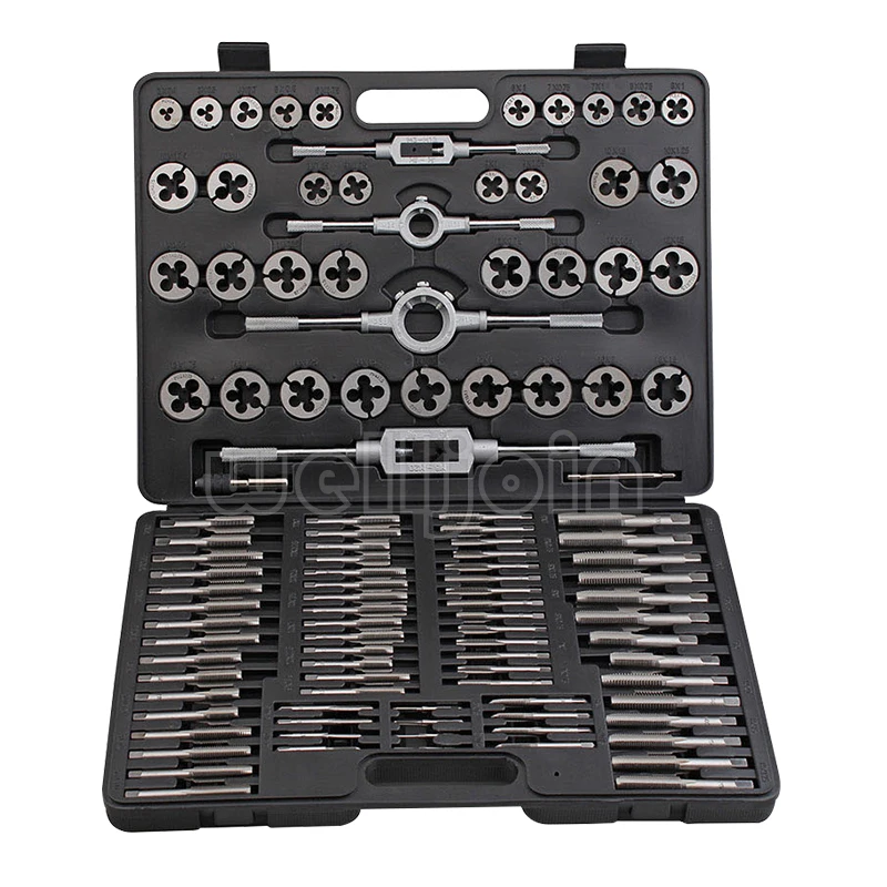 

110Pcs Tap and Die Set High Speed Steel Titanium Tap and Die Combination Set For Cutting External & Internal Threads