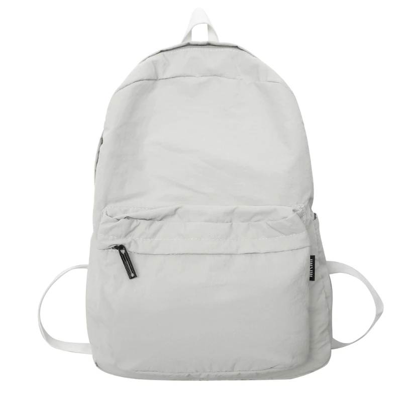 Japanese Solid Color Washed Pleated Backpack for High School College Student