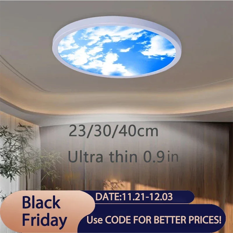 Nordic LED Ceiling Light Minimalist Slim 23/30/40 Blue Sky Lamp For Bedroom Living Room Cloakroom Entrance Indoor Illuminations