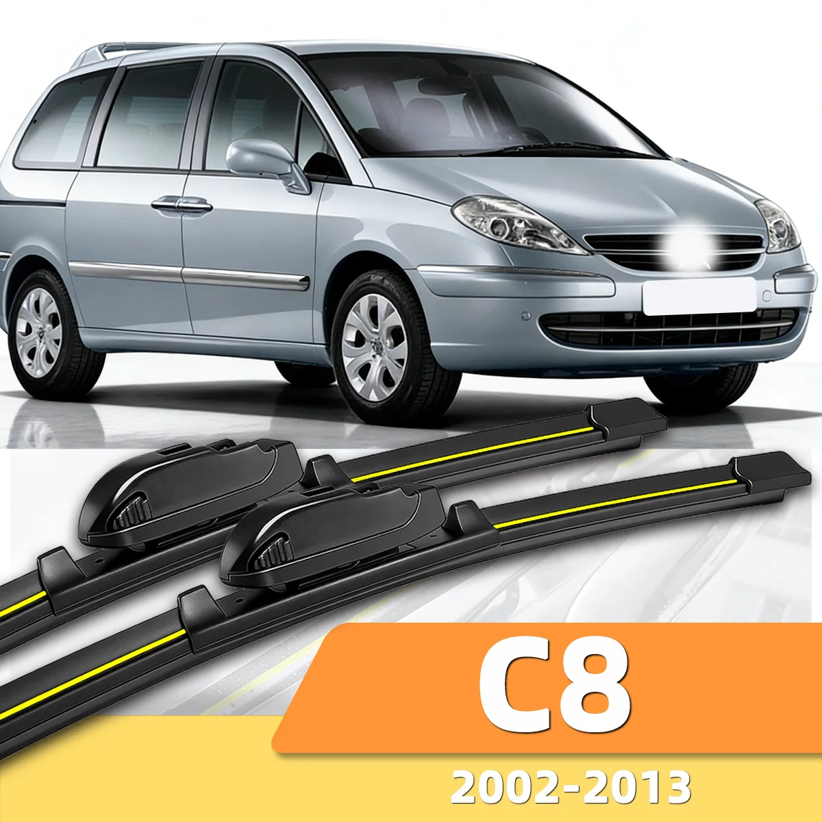 

PINMOAP 2 шт. щетки стеклоочистителя для автомобиля, подходят для Citroen C8 2002-2013, резиновые накладки, аксессуары 2006, 2008, 2009, 2010, 2012