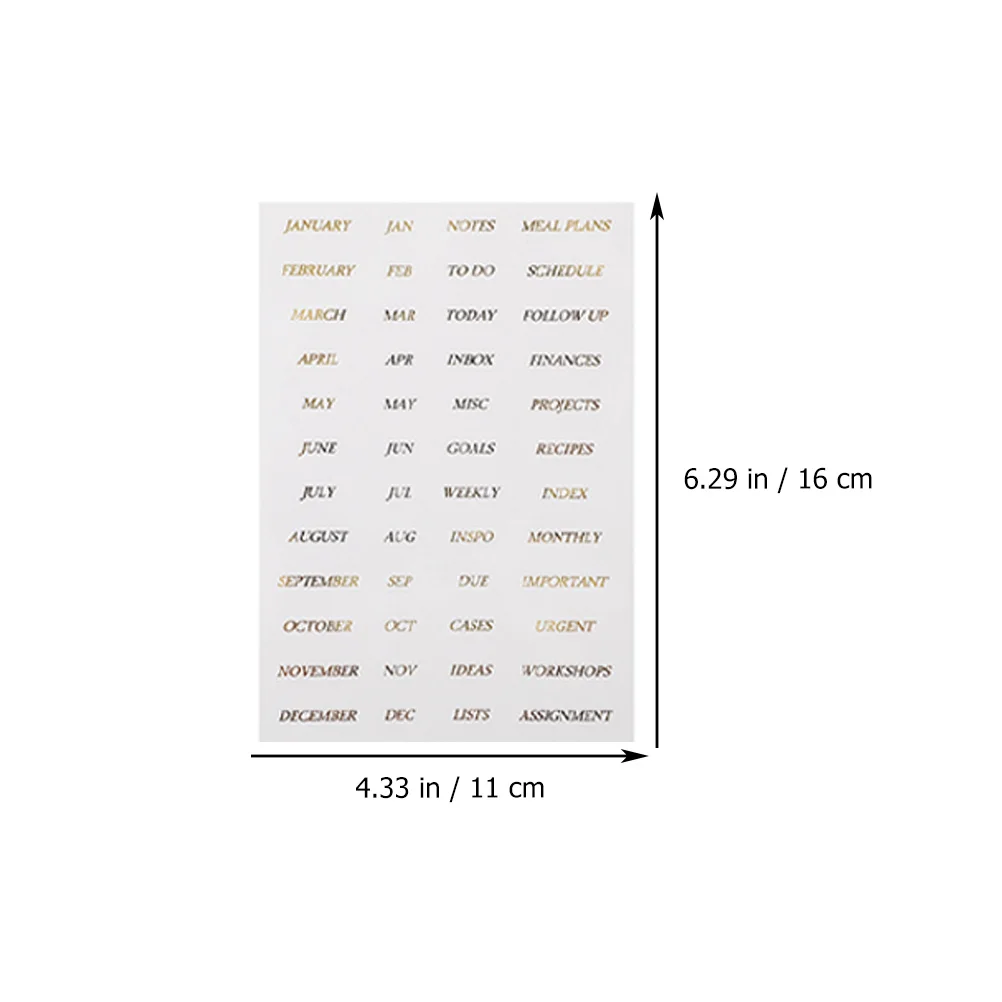 

8 Sheets Hot Sticking Stickers Gold Foil Scrapbook English Word Planner PVC Notebook Decals DIY Letter Stickers for Kids School