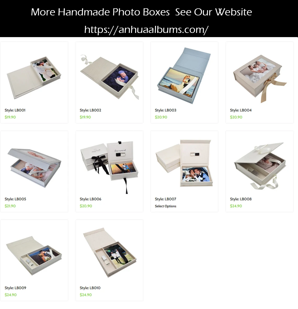 Personalized Off White Linen Photo Box for 4x6 / 5x7 /A4/8X10inchPictures wedding Keepsake Boxes