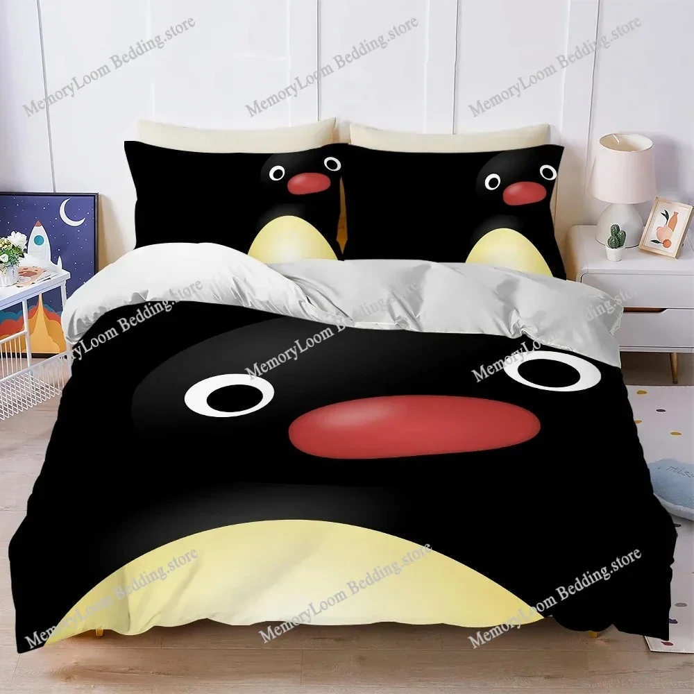 Cartoon Funny P-Pingu Duvet Cover Set Home Style Bedding Soft Laundry Cotton Bed Student Dormitory Gift Home Textileextile592FQH