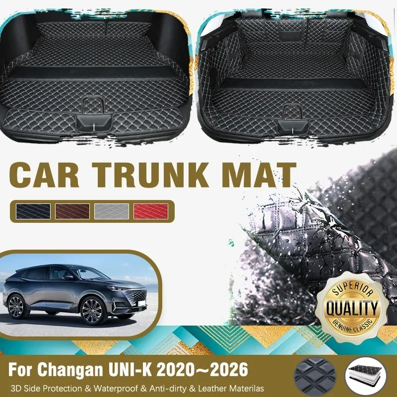 Car Trunk Mats For Changan UNI-K UNIK UNI K 2020-2026 Leather Storage Pad Cargo Liner Boot Covrers Tray Carpets Auto Accessories