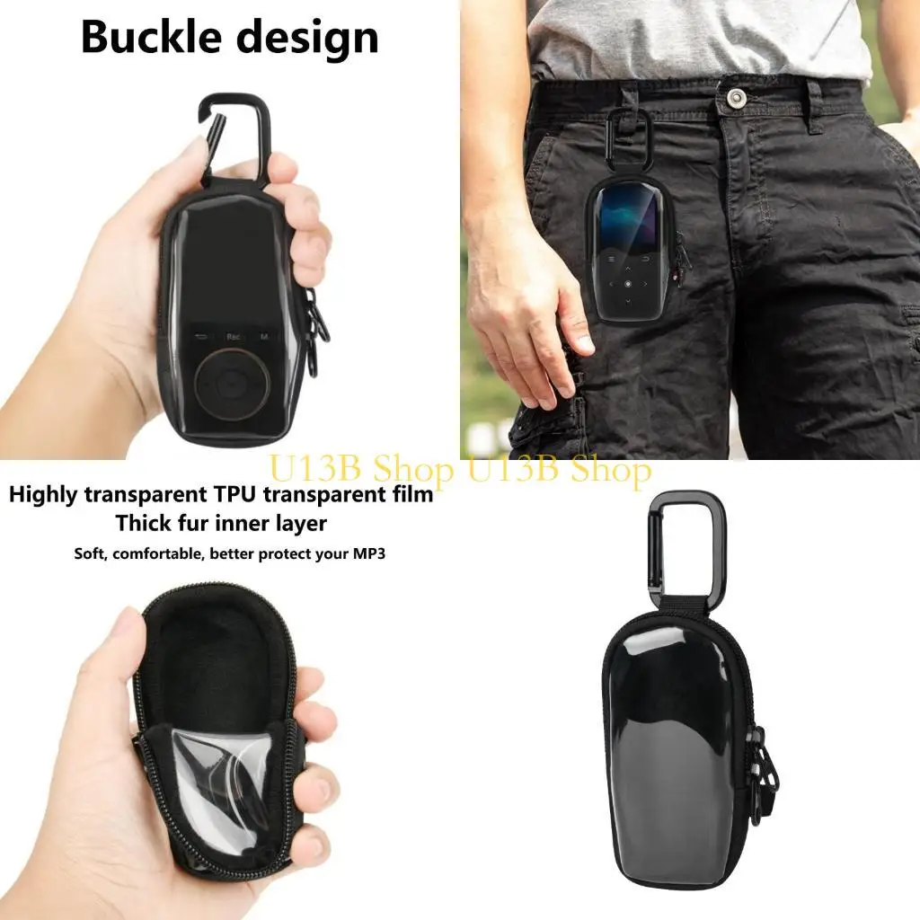 U13B MP3 플레이어 홀더 TPU 화면 액세스 및 NWE394 MP3 플레이어 용 나일론 백업은 마모에 대한 보호를 커버합니다.