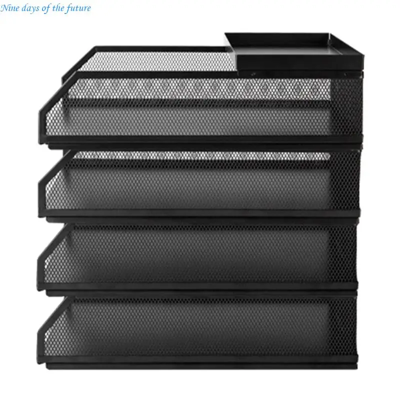 3/4 Tiers Desk Organiser Paper Storage Letter Tray Desk Storage Organiser Filing Trays for Home Office School E65A