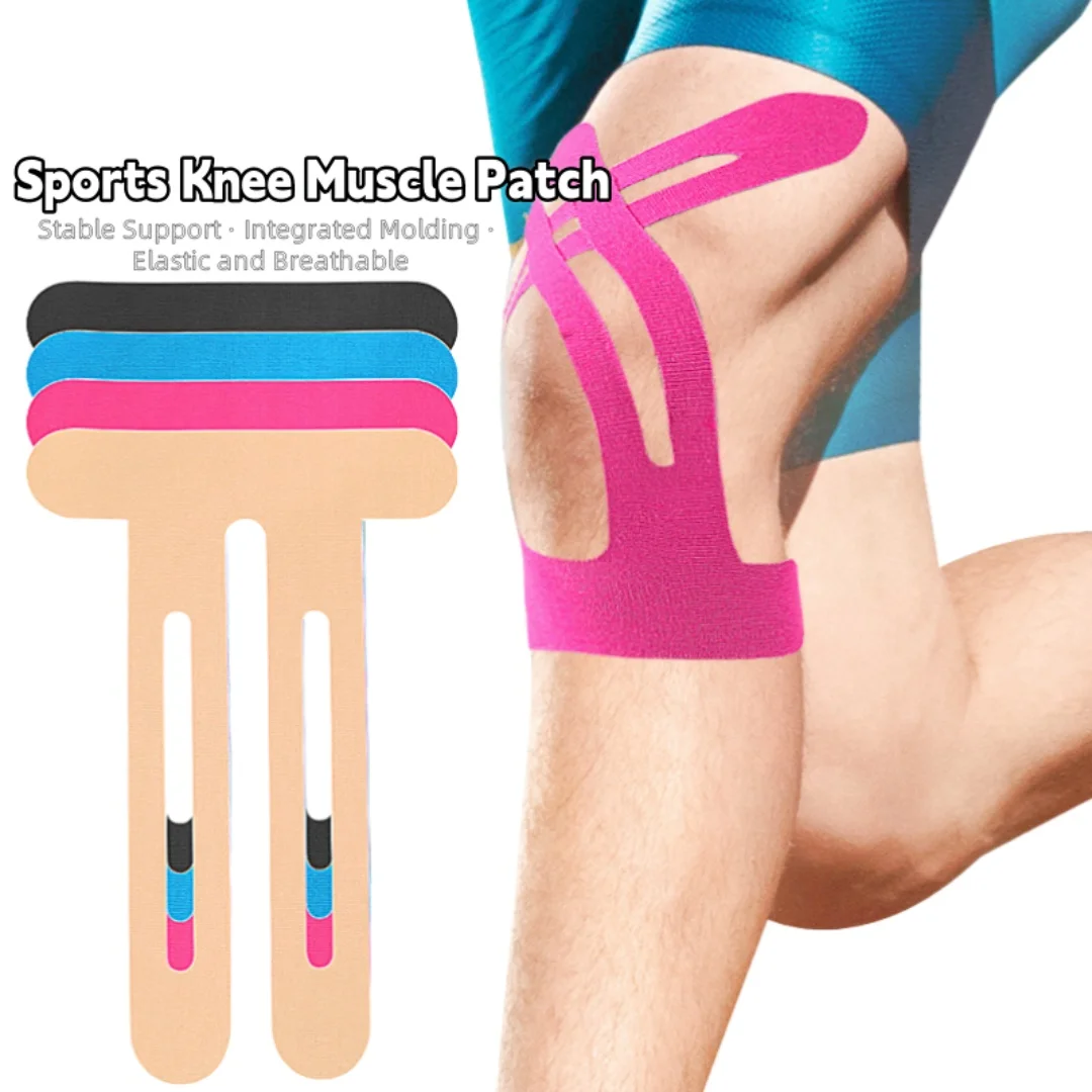 Pre-cut Sports Knee Muscle Patch Elastic Muscle Tape Sports Protection Tape Breathable Kinesiology Tape for Knee Muscle Support