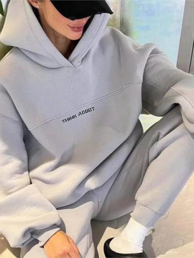 

Autumn Fashion Hooded Long-sleeved Sweatshirt Top Small Foot Trousers Two-piece Set Women's Sports Comfortable Casual Suit
