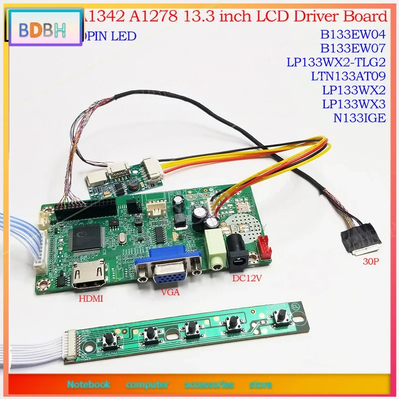 Placa Controladora de LCD IPS para Macbook Pro 2011 13.3 polegadas 1280*800 HDMI VGA B133EW04 B133EW07 LP133WX2-TLG2 LTN133 (Compatível com MBP A1342 A1278)