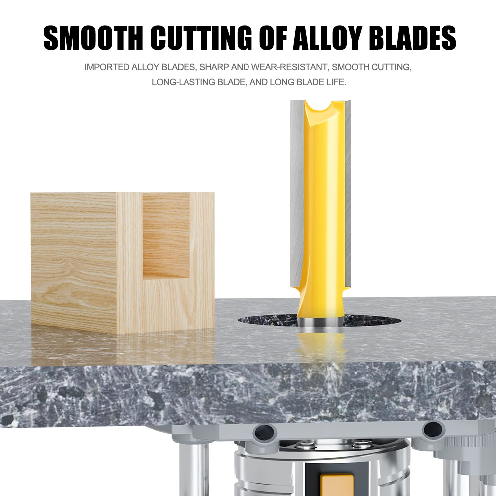 6mm Shank Dual-edge Straight Router Bit Slotting Cutter Two-In-One Edge Trimming Machine Engraving Machine Milling Cutter
