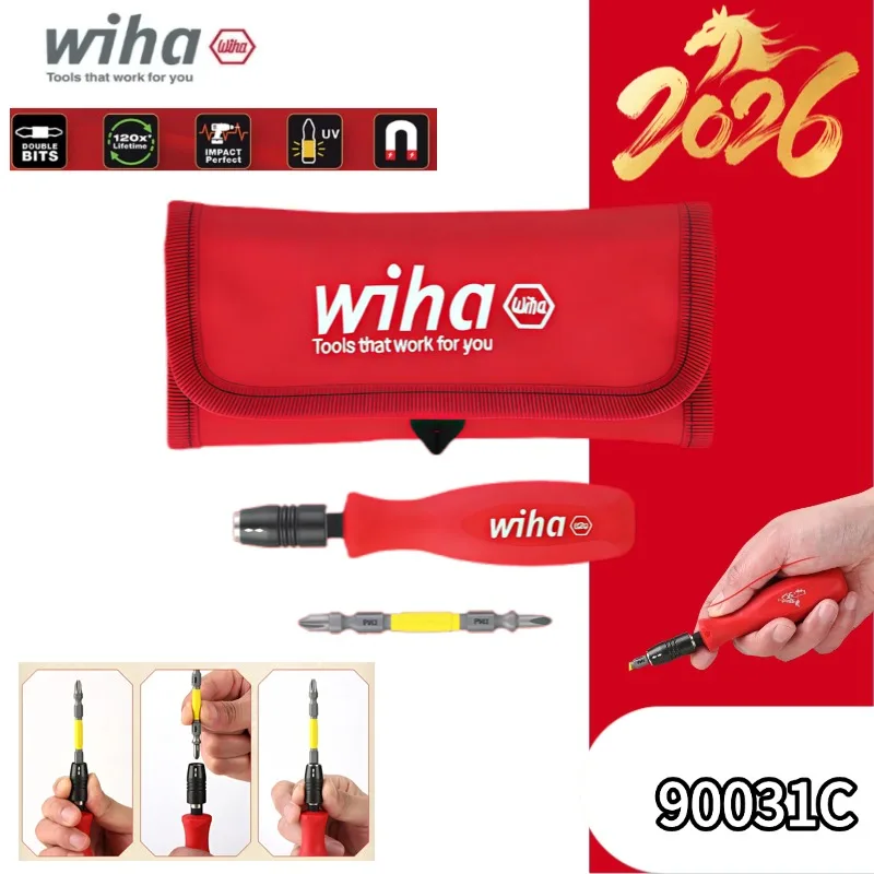 wiha-90031c-premium-screwdriver-set-year-of-the-horse-limited-heavy-duty-4-bead-lock-handle-hrc62-bits-tool-bag