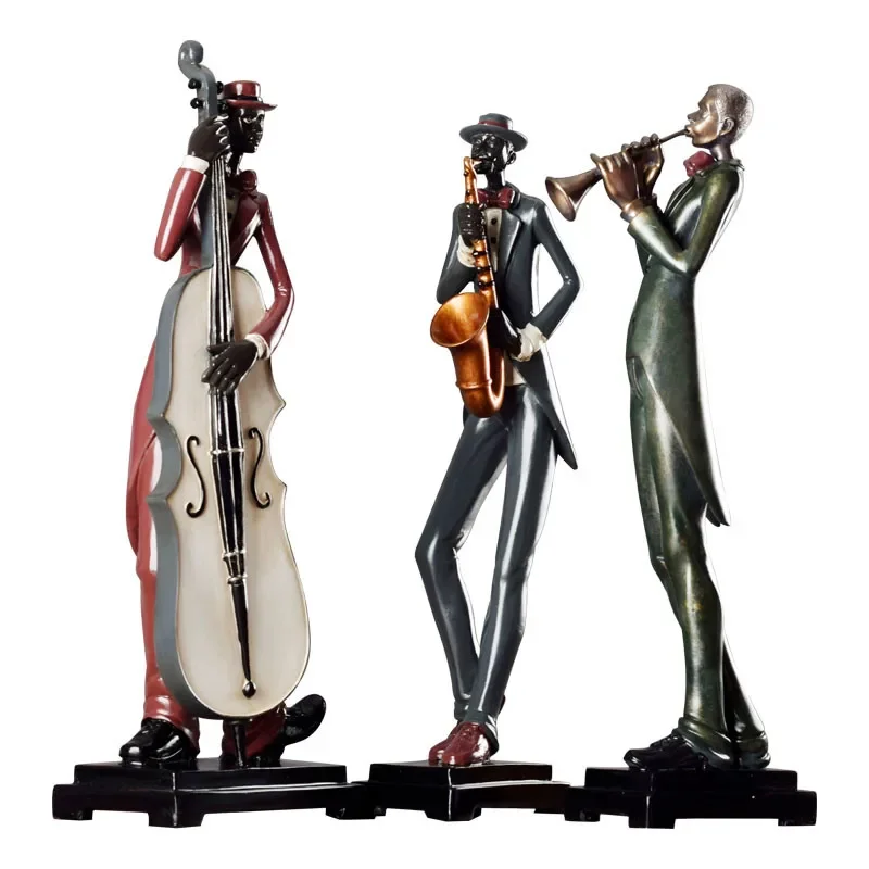 

Nordic Home Decoration Jazz Man Figurine Sculpture Creative Wine Cabinet Decoration Ornaments Home Decoration Accessories