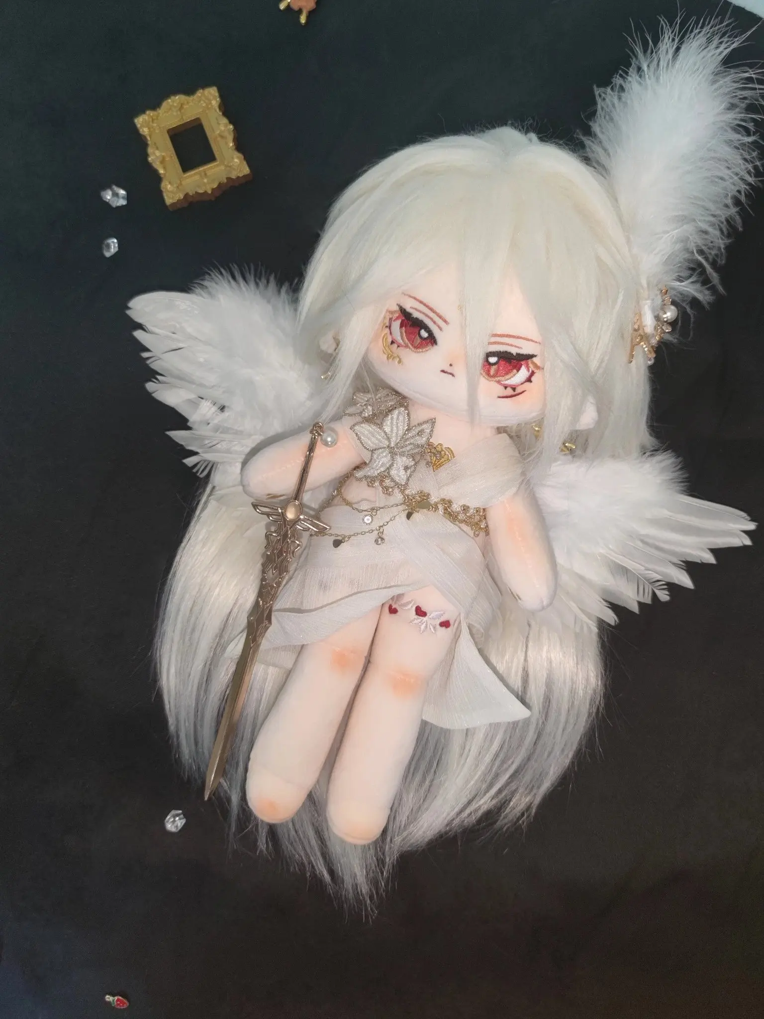 Anime Figure Toy para Crianças, Almofadas Peluches, Corpo Boneca de Algodão, Tian Yu Recheado, Monstro Anjo, Aventurina, Sem Atenção, Recheado, 30cm