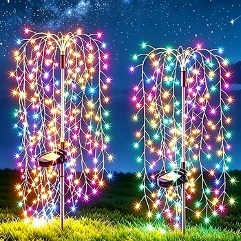 Solar Garden Lights Outdoor 200LED Firework Lights Waterproof Christmas Decor Lights for…