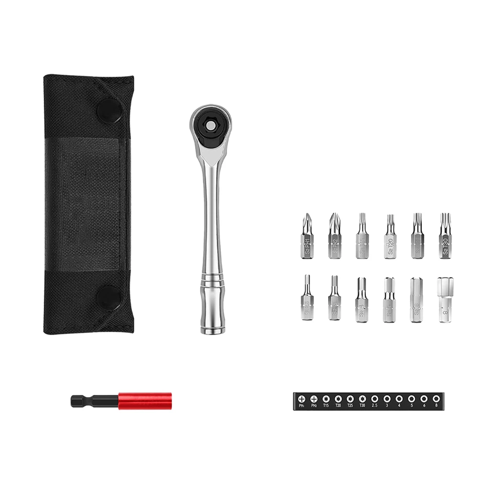 /Portable /Bike /Ratchet Wrench Set With 72 Tooth Alloy Steel Hex Bits Magnetic Extension For Bicycle Motorcycle Home Appliance