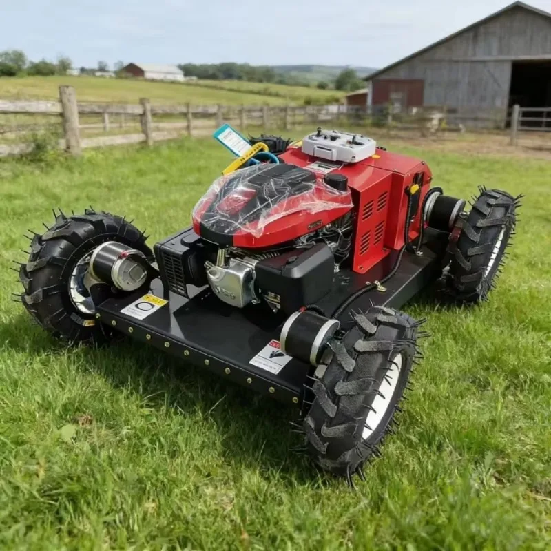 Commercial Crawler Track RC Lawn Mower 50 Degree Slope Grass Cutting Machine For Orchard Park Landscape Engineering