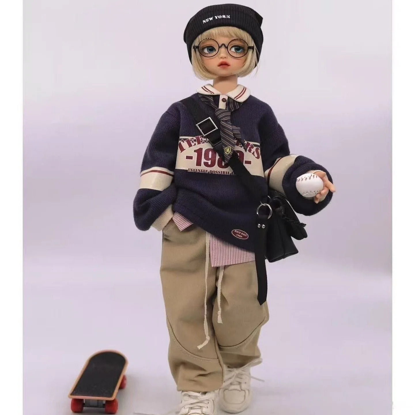 BJD doll clothes suitable for 1/4  size Cool sweatshirt clothes set doll accessories (5 points)