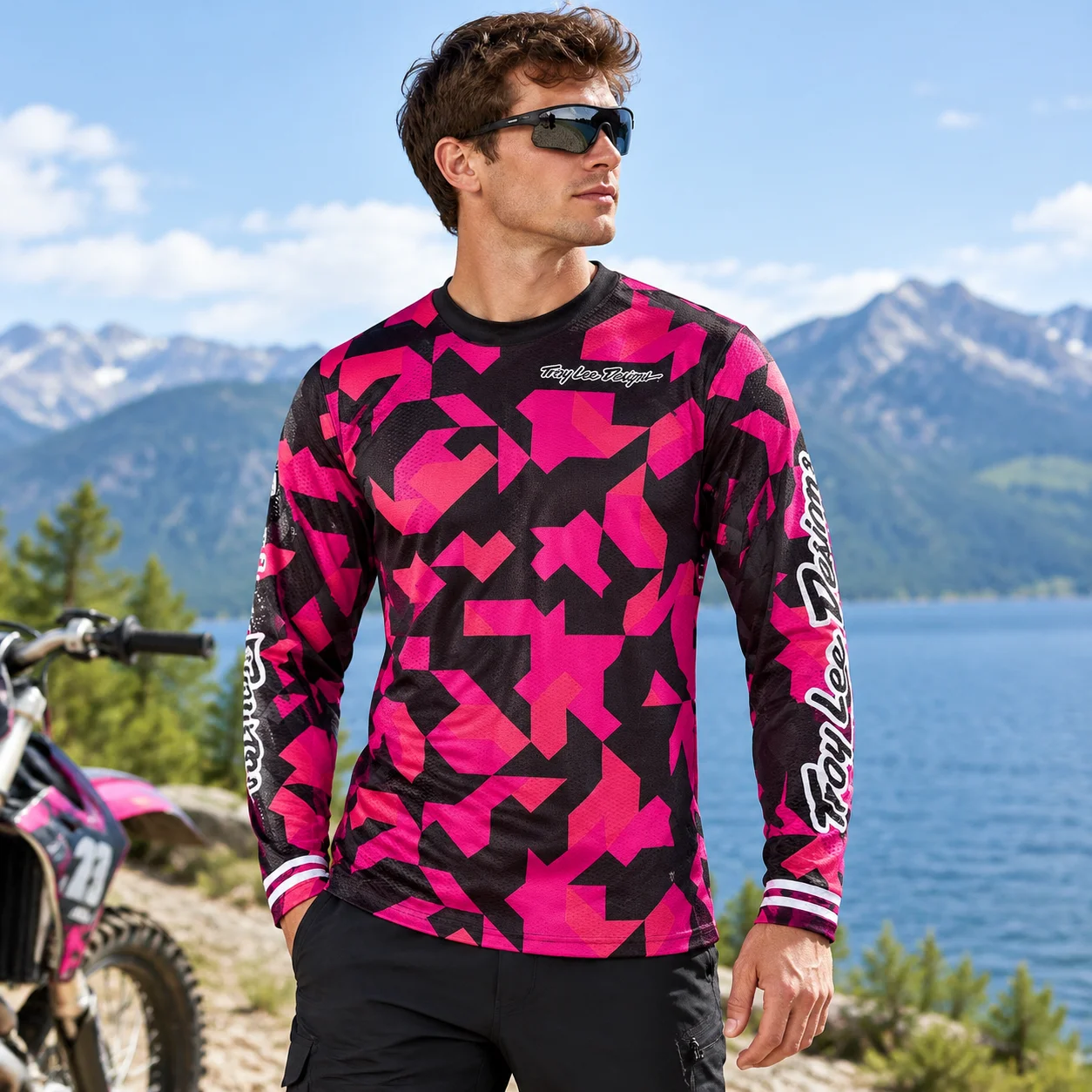 3D Printed Off-road Motorcycle Long Tshirt Cycling Jersey Fashion Comfortable Mountain Bike Riding Suit Men Quick Drying New Top
