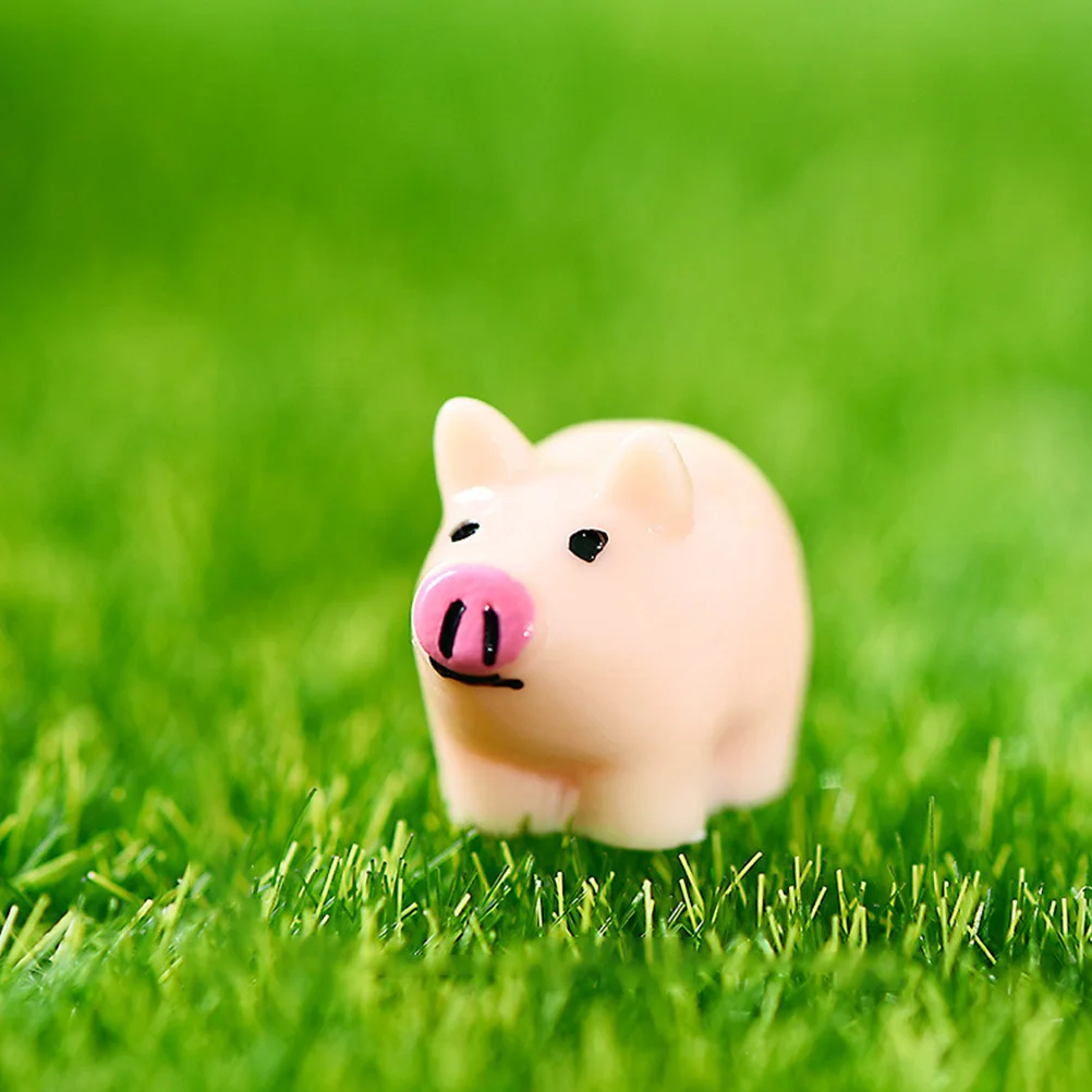 

20pcs Mini Resin Pig Figurines Small Lovely Animal Ornaments for Desktop Garden Decor Moss Tiny Pigs Sculpture