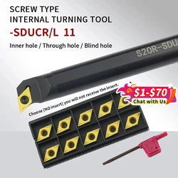 1 pc S16Q-SDUCR/L11/S20R-SDUCR11/S25S-SDUCR11/S32T-SDUCR11 internal tool holder DCMT11T304 insert Combination Stainless Steel