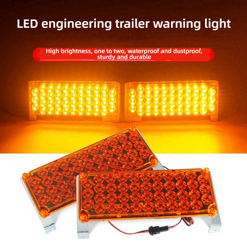 2pcs Led Strobe Warning Light Strobe Grille Flashing Lightbar Truck Car Beacon Lamp Amber Traffic Lamp 12 24V Security Car Light