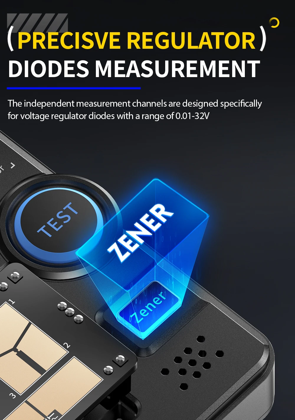 FNIRSI LCR-P1 Transistor Tester Diode Triode Capacitance Resistance Meter LCR ESR Meter NPN PNP MOSFET IR Multifunction Tester