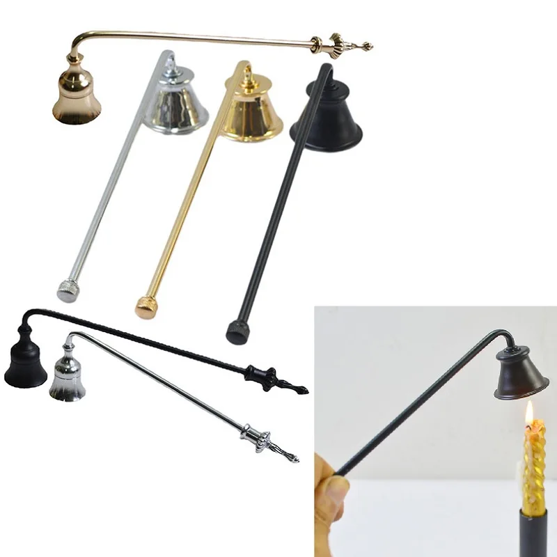 Bell-shaped Candle Snuffer Long Handle Fire Extinguisher Candle Wick Cover Anti-smoke & Smell Decoration Candle Tool Accessories