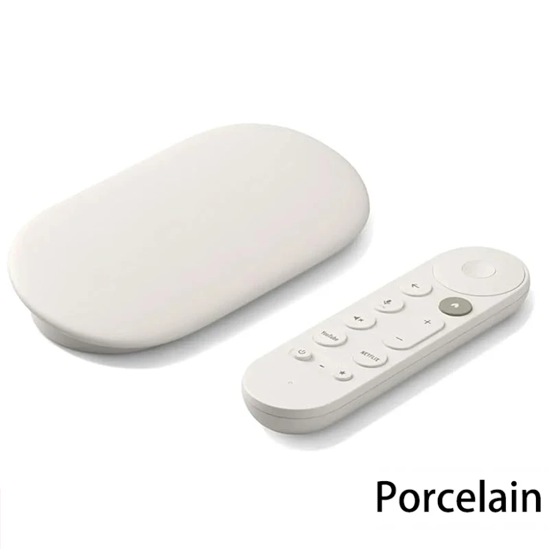 Google TV 4K-streamerbox, 4K HDR, 60 fps, Dolby Dual, geïntegreerde Thread Matter-hub, Gigabit Ethernet, afstandsbediening met spraakbediening en locatiefunctie, 4 GB, 32 GB, Hazel Porcelain.