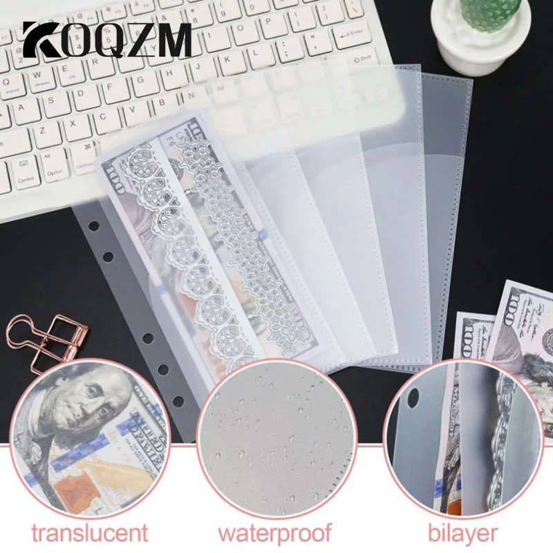 A6 Binder Notebook Accessories Removable Notebook Book Core 6-hole Cash Budget PP Bag Office Stationery