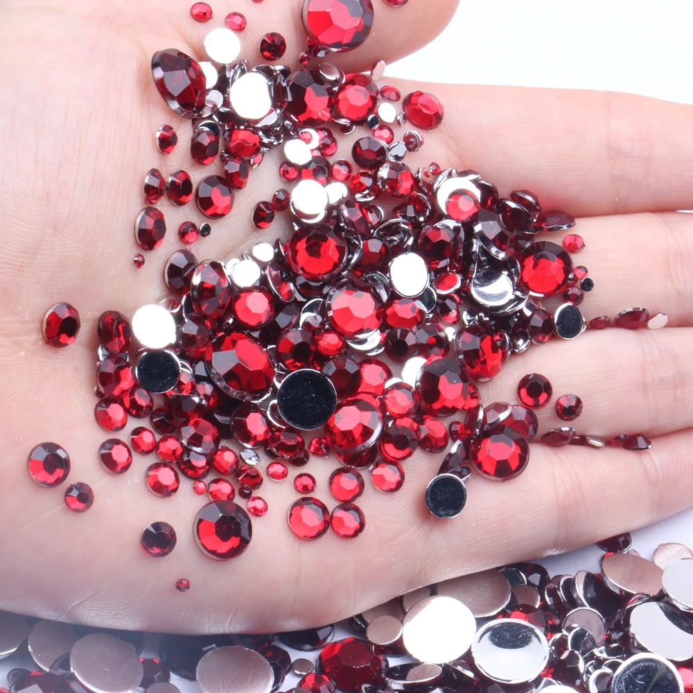 

6mm 1000pcs Acrylic Rhinestones Flat Back Flat Facets Many Colors For Nails Art Glue On Beads DIY Jewelry Making