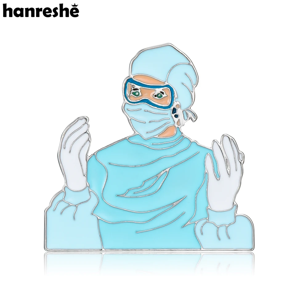 Hanreshe New Surgery Doctor Enamel Pin Medical Jewelry Backpack Lapel Hat Brooch Badge Medicine Gift for Surgeon Nurse