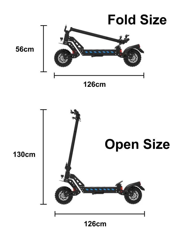 

DT10 Single Drive Electric Scooter 48V 15.6Ah 1000W 1400W Peak 50KM/H 10Inch Tubeless Tire Carton Size 128×64×28cm