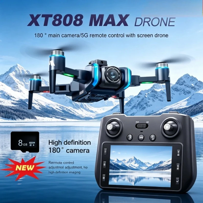 Fpv Brushless Rc Drone 4K - Original XT808 Max GPS Foldable RC