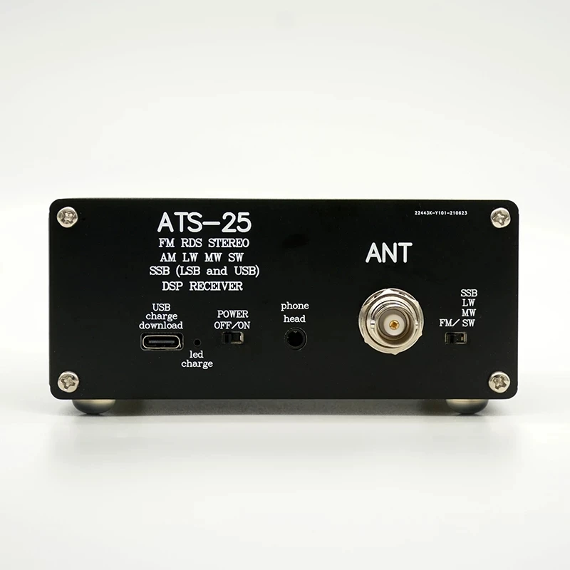 Original ATS-25 Si4732 All-Band Radio Receiver FM LW(MW SW) SSB +2.4 Inch Touch LCD +Whip Antenna +Battery + USB Cable + Speaker