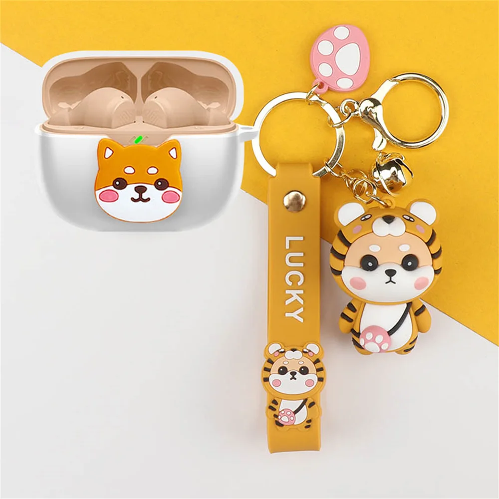 حار لطيف الكرتون أنيمي دور غرزة غطاء سماعة الأذن ل JBL موجة شعاع سماعة سماعة رأس لاسلكية صندوق مع قلادة جميلة